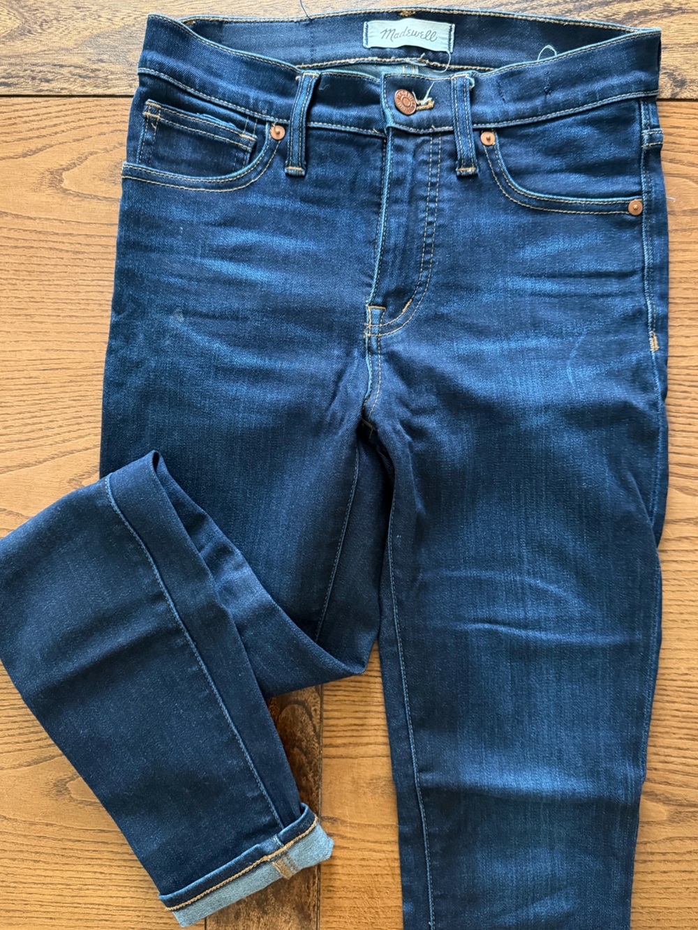 Madewell Dark Blue Stretch High Riss Denim Jeans